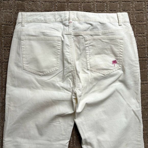 Lilly Pulitzer Corduroy Pants Women Size 10 Stretch Bootcut Off White - Picture 8 of 11